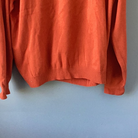 Men’s J. McLaughlin Tate Sweater 1/4 Zip Orange Cotton Size Large - Picture 4 of 7